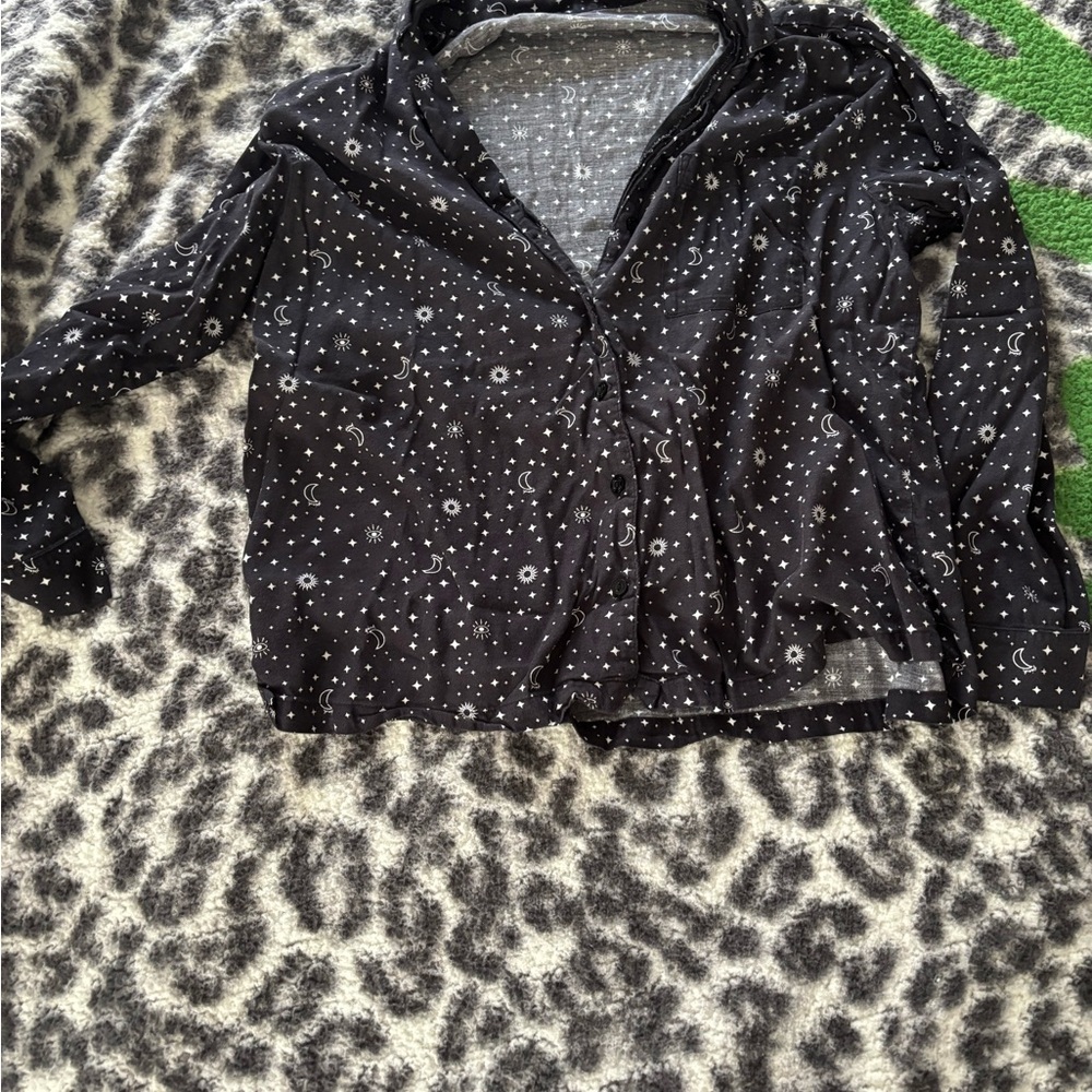 PINK Victoria's Secret Gray Star and Moon pajamas